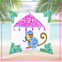 Load image into Gallery viewer, Chinoiserie Monkey Palm Throw Pillow