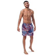 Load image into Gallery viewer, Red white & blue Trump won swim trunks