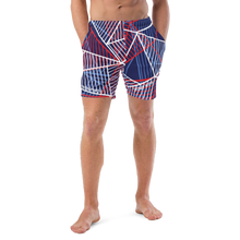 Load image into Gallery viewer, Red white & blue Trump won swim trunks