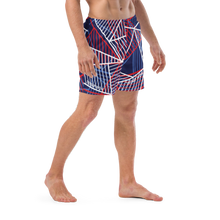 Load image into Gallery viewer, Red white & blue Trump won swim trunks