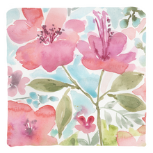 Load image into Gallery viewer, Pink Floral Watercolor Throw Pillow- cover only