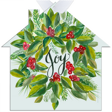 Load image into Gallery viewer, Christmas Wreath Joy Metal Ornaments