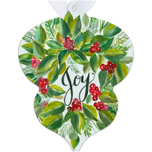 Load image into Gallery viewer, Christmas Wreath Joy Metal Ornaments