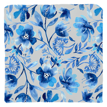 Load image into Gallery viewer, Blue Floral Design Throw Pillow