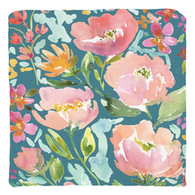 Load image into Gallery viewer, Teal Floral Throw Pillow