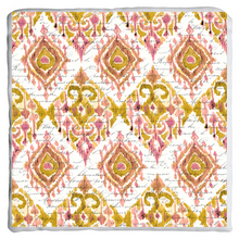 Load image into Gallery viewer, Gold & Blush IKAT Throw Pillow
