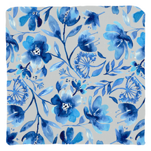 Load image into Gallery viewer, Blue Floral Design Throw Pillow
