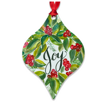 Load image into Gallery viewer, Christmas Wreath Joy Metal Ornaments