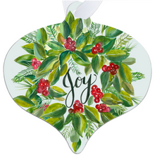 Load image into Gallery viewer, Christmas Wreath Joy Metal Ornaments