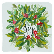 Load image into Gallery viewer, Christmas Wreath Joy Throw Pillow- cover only