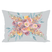 Load image into Gallery viewer, Gray Floral Bouquet Throw Pillow