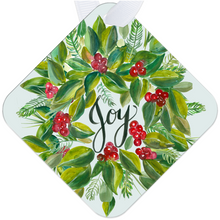 Load image into Gallery viewer, Christmas Wreath Joy Metal Ornaments