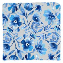 Load image into Gallery viewer, Blue Floral Design Throw Pillow