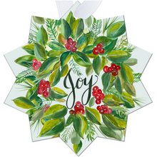 Load image into Gallery viewer, Christmas Wreath Joy Metal Ornaments