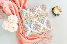 Load image into Gallery viewer, Mustard & Teal IKAT Throw Pillow