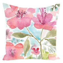 Load image into Gallery viewer, Pink Floral Watercolor Throw Pillow