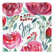 Load image into Gallery viewer, Rose Christmas "Joy" Flower Throw Pillow