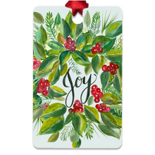 Load image into Gallery viewer, Christmas Wreath Joy Metal Ornaments