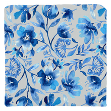 Load image into Gallery viewer, Blue Floral Design Throw Pillow