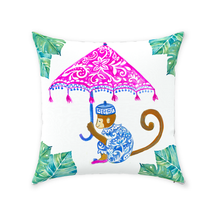 Load image into Gallery viewer, Chinoiserie Monkey Palm Throw Pillow