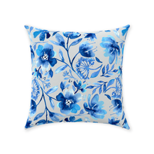 Load image into Gallery viewer, Blue Floral Design Throw Pillow