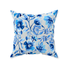 Load image into Gallery viewer, Blue Floral Design Throw Pillow
