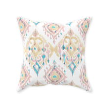 Load image into Gallery viewer, Mustard & Teal IKAT Throw Pillow