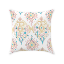 Load image into Gallery viewer, Mustard & Teal IKAT Throw Pillow