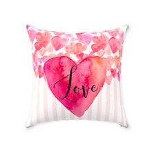 Load image into Gallery viewer, Love Pink Heart Throw Pillow