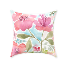 Load image into Gallery viewer, Pink Floral Watercolor Throw Pillow