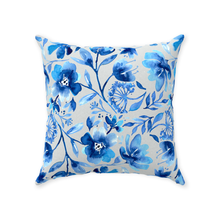 Load image into Gallery viewer, Blue Floral Design Throw Pillow