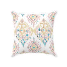 Load image into Gallery viewer, Mustard & Teal IKAT Throw Pillow