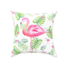 Load image into Gallery viewer, Flamingo Palm Throw Pillow