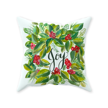 Load image into Gallery viewer, Christmas Wreath Joy Throw Pillow