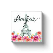 Load image into Gallery viewer, Paris Floral "Bonjour" Canvas Wraps