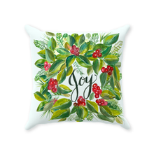 Load image into Gallery viewer, Christmas Wreath Joy Throw Pillow