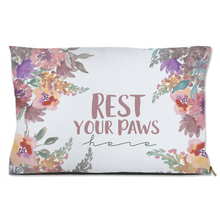 Load image into Gallery viewer, Rest you Paws Here - Grey floral Dog/Pet Bed - Water