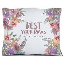 Load image into Gallery viewer, Rest you Paws Here - Grey floral Dog/Pet Bed - Water