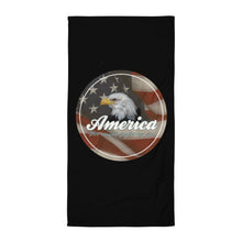 Load image into Gallery viewer, Patriotic beach towel with american flag