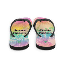 Load image into Gallery viewer, Jesus Saves Tropical Flip-Flops