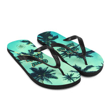 Load image into Gallery viewer, Make America Great again flip flops with palm trees