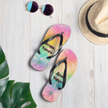 Load image into Gallery viewer, Jesus Saves Tropical Flip-Flops