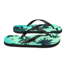 Load image into Gallery viewer, Make America Great again flip flops with palm trees