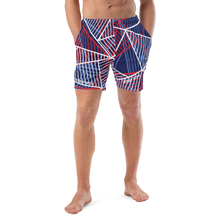 Load image into Gallery viewer, Red white &amp; blue Trump won swim trunks
