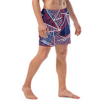 Load image into Gallery viewer, Red white &amp; blue Trump won swim trunks
