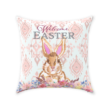 Load image into Gallery viewer, Easter Bunny Ikat Throw Pillow
