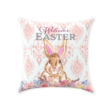 Load image into Gallery viewer, Easter Bunny Ikat Throw Pillow
