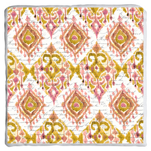 Load image into Gallery viewer, Gold &amp; Blush IKAT Throw Pillow
