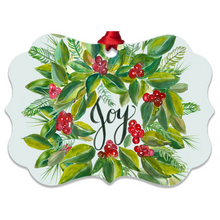 Load image into Gallery viewer, Christmas Wreath Joy Metal Ornaments
