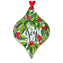 Load image into Gallery viewer, Christmas Wreath Joy Metal Ornaments
